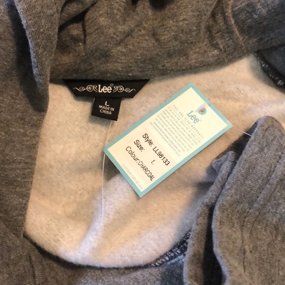 LEE Size Large Hoodie Button-Front Sweatshirt Cozy Classic Easy-Wear $58 NEW - Picture 9 of 15